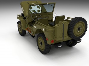 full w chassis jeep willys mb military Modèle 3D