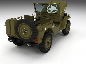 full w chassis jeep willys mb military Modèle 3D