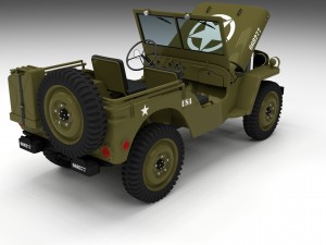 full w chassis jeep willys mb military Modèle 3D