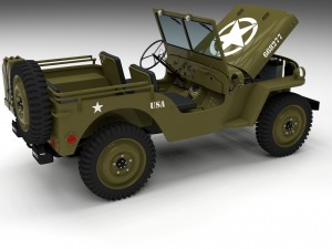 full w chassis jeep willys mb military Modèle 3D