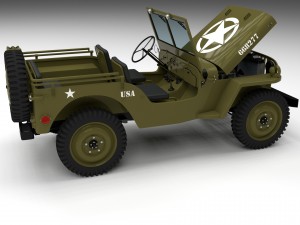 full w chassis jeep willys mb military Modèle 3D