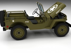 full w chassis jeep willys mb military Modèle 3D