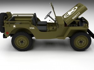 full w chassis jeep willys mb military Modèle 3D