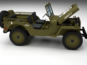 full w chassis jeep willys mb military Modèle 3D