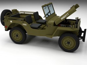 full w chassis jeep willys mb military Modèle 3D
