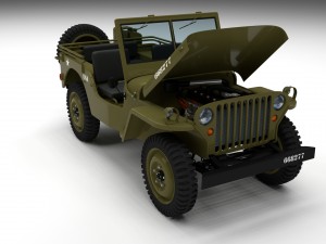 full w chassis jeep willys mb military Modèle 3D