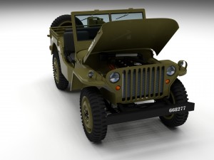 full w chassis jeep willys mb military Modèle 3D
