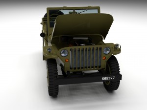 full w chassis jeep willys mb military Modèle 3D