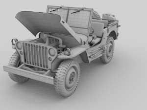 full w chassis jeep willys mb military Modèle 3D