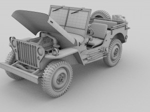 full w chassis jeep willys mb military Modèle 3D