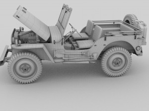 full w chassis jeep willys mb military Modèle 3D