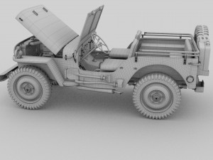 full w chassis jeep willys mb military Modèle 3D