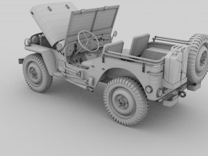 full w chassis jeep willys mb military Modèle 3D