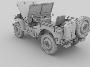 full w chassis jeep willys mb military Modèle 3D