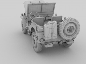 full w chassis jeep willys mb military Modèle 3D