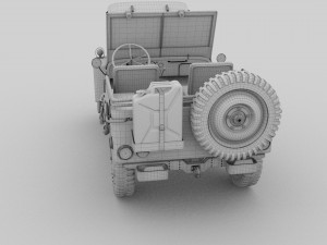 full w chassis jeep willys mb military Modèle 3D