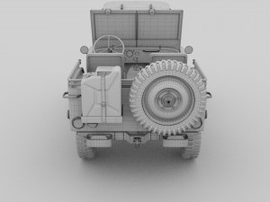 full w chassis jeep willys mb military Modèle 3D