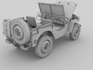 full w chassis jeep willys mb military Modèle 3D