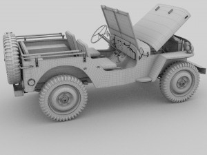 full w chassis jeep willys mb military Modèle 3D