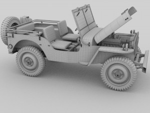 full w chassis jeep willys mb military Modèle 3D