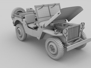 full w chassis jeep willys mb military Modèle 3D