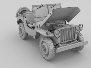 full w chassis jeep willys mb military Modèle 3D