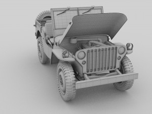 full w chassis jeep willys mb military Modèle 3D