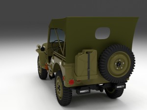full w chassis jeep willys mb military top 3D-Modell