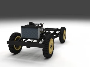 full w chassis jeep willys mb military camo 3D Model