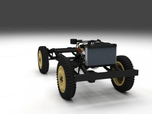 full w chassis jeep willys mb military camo 3D Model