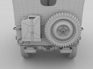 full w chassis jeep willys mb military camo 3D Model