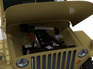full w chassis jeep willys mb military desert Model 3D