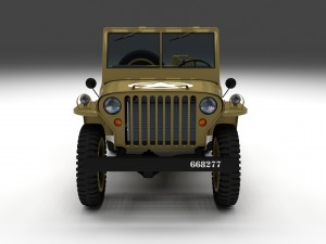 full w chassis jeep willys mb military desert Model 3D