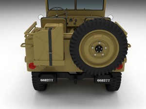 full w chassis jeep willys mb military desert Model 3D