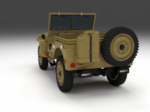 full w chassis jeep willys mb military desert Model 3D