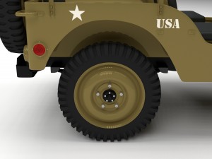 full w chassis jeep willys mb military desert Model 3D
