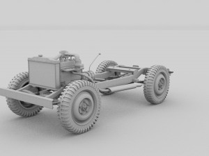 full w chassis jeep willys mb military desert Model 3D