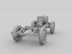full w chassis jeep willys mb military desert Model 3D