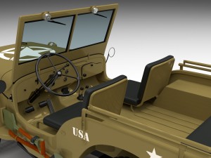 full w chassis jeep willys mb military desert Model 3D