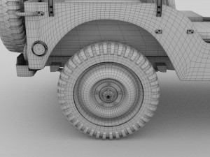 full w chassis jeep willys mb military desert Model 3D