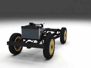full w chassis jeep willys mb military desert Model 3D