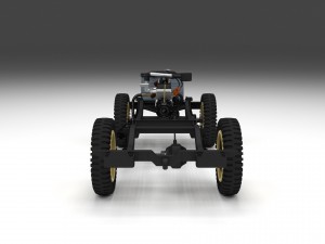 full w chassis jeep willys mb military desert Model 3D