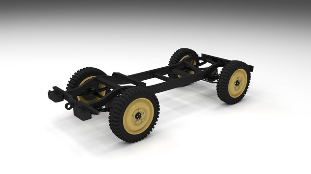 jeep willys chassis 3Dモデル .c4d .max .obj .3ds .fbx .stl .blend 