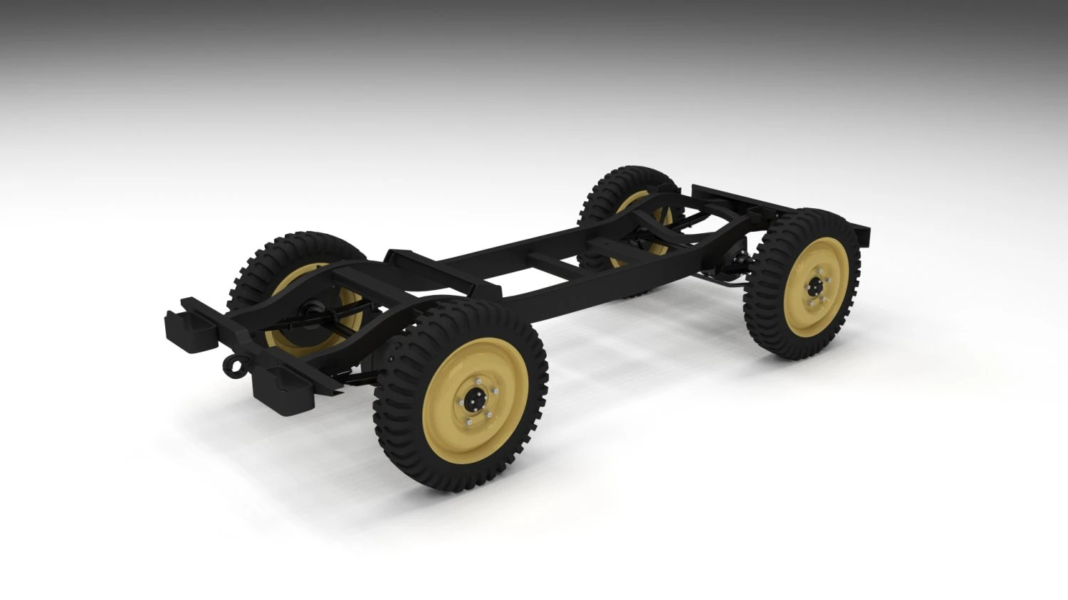 jeep willys chassis 3D Model .c4d .max .obj .3ds .fbx .stl .blend 