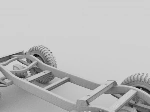 jeep willys chassis 3D Model