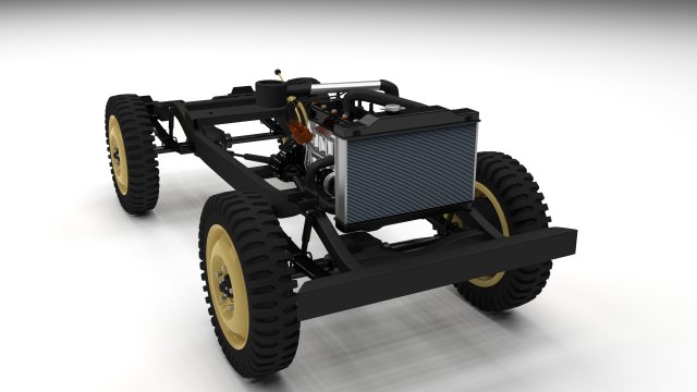 full jeep chassis 3D Модель .c4d .max .obj .3ds .fbx .stl .blend 