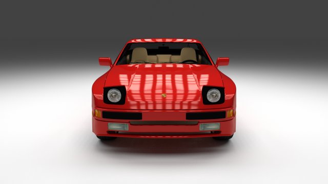 porsche 944 with interior 3D Model .c4d .max .obj .3ds .fbx .stl .blend 