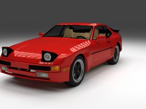 porsche 944 with interior 3D Model