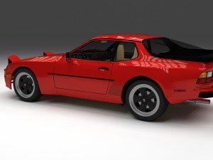 porsche 944 with interior 3D Model