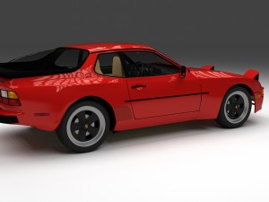 porsche 944 with interior 3D Model